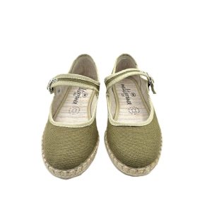 Mercedita en tela con hebilla y suela de yute