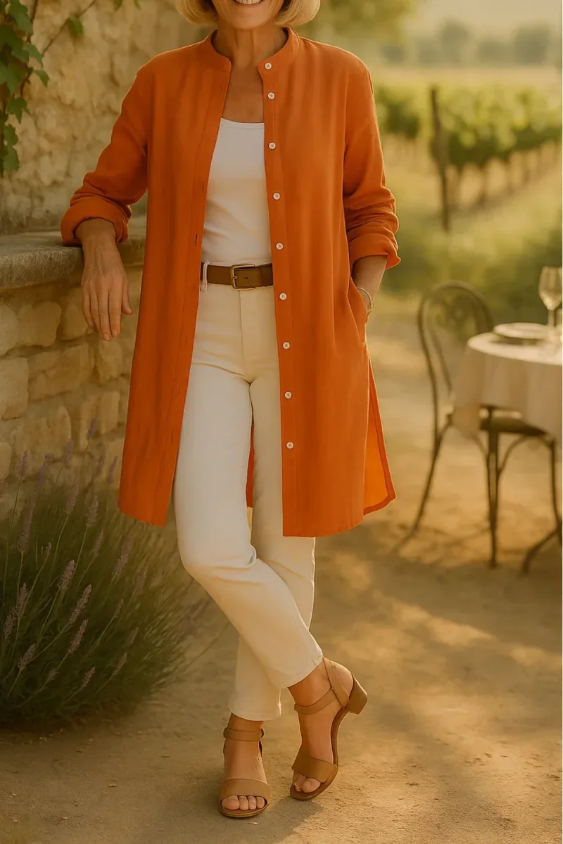 Camilya™ | Camisa acampanada estilo Chamarra - Imagen 5