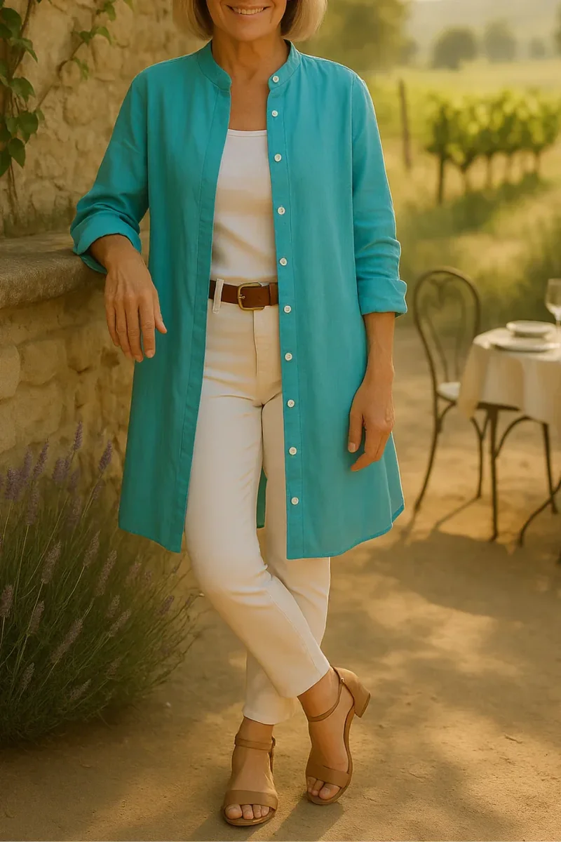 Camilya™ | Camisa acampanada estilo Chamarra - Imagen 6