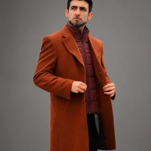 Gabán Largo de Lana con Pechera para Hombre | Elegancia y Abrigo Premium