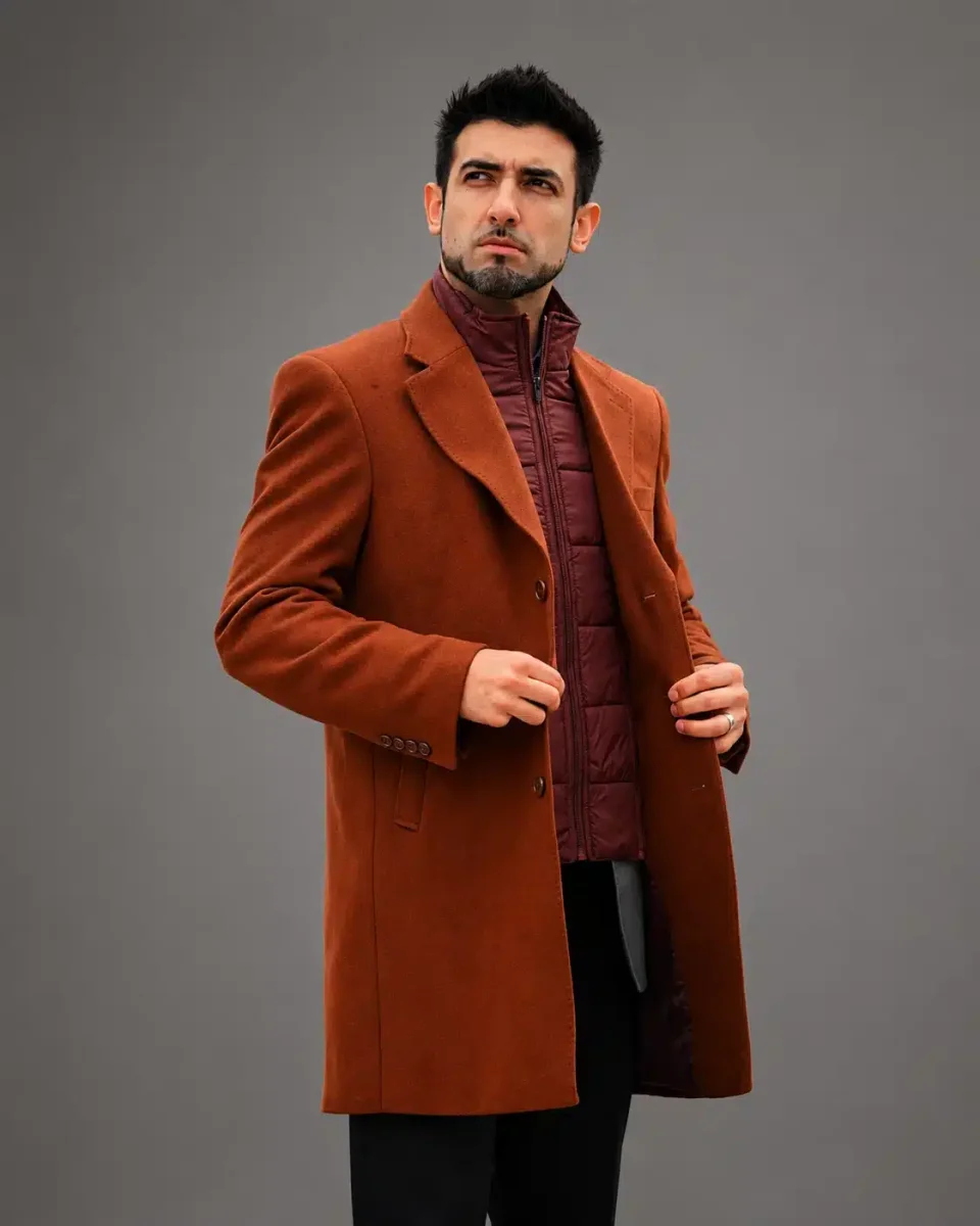 Gabán Largo de Lana con Pechera para Hombre | Elegancia y Abrigo Premium - Imagen 2