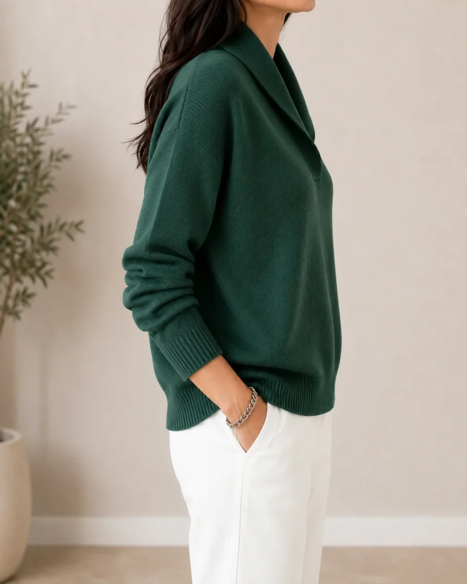 Alejandra - Jersey de Cuello en V Suave para Mujer - Imagen 4