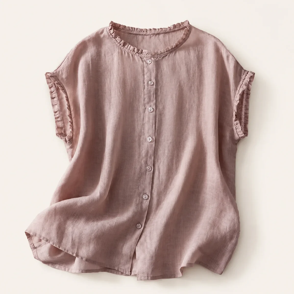 Ines - Blusa de Lino con Encaje para Mujer - Imagen 8