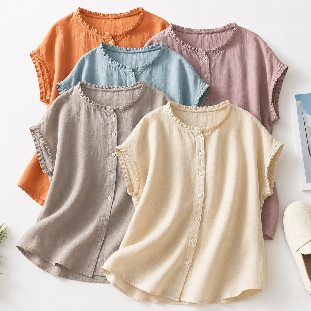 Ines - Blusa de Lino con Encaje para Mujer - Imagen 3