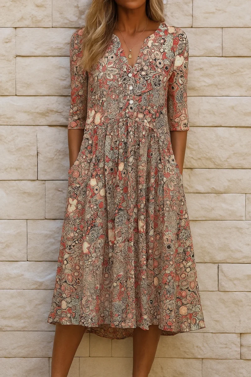 OLIVIA | VESTIDO ELEGANTE CON ESCOTE EN V PARA MUJER - Imagen 2