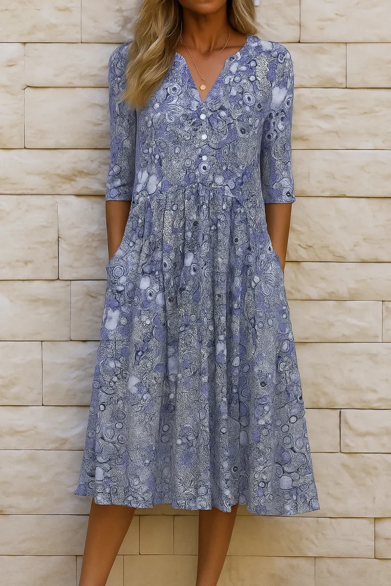 OLIVIA | VESTIDO ELEGANTE CON ESCOTE EN V PARA MUJER - Imagen 3