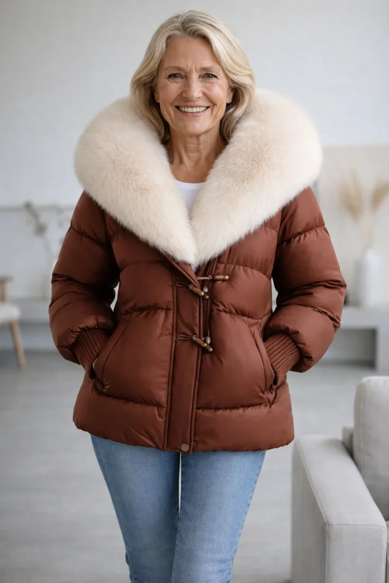Evelien – Abrigo de Mujer invierno acolchado con cuello suave - Imagen 3