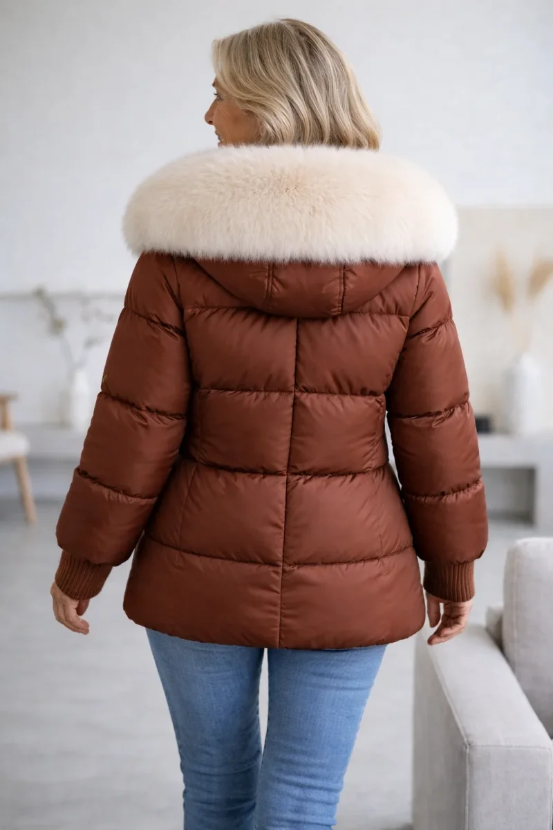 Evelien – Abrigo de Mujer invierno acolchado con cuello suave - Imagen 4