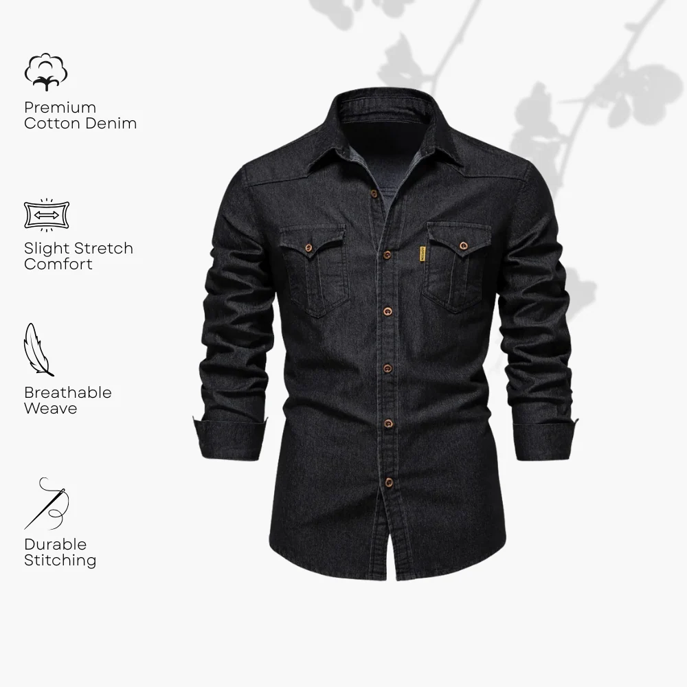 JIM - CAMISA DE ALGODÓN VAQUERO - Imagen 3