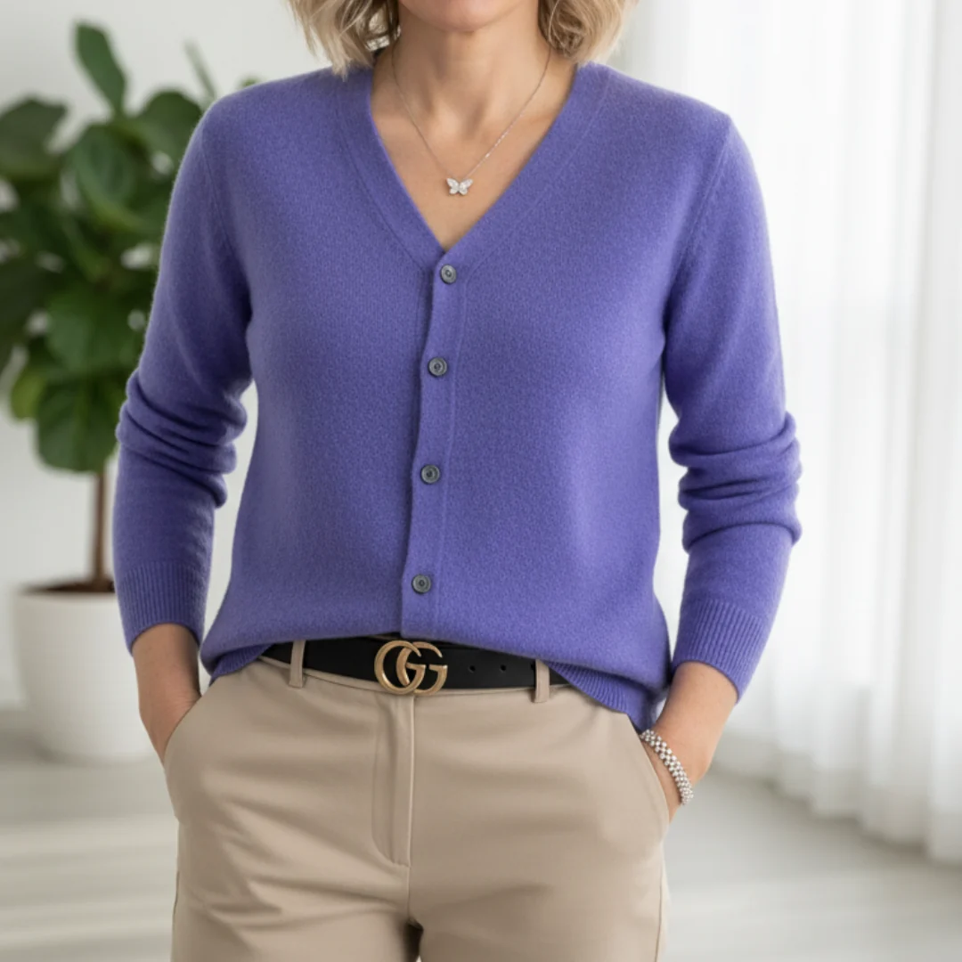 Anna | Suéter de lana merina para mujer con cuello O y botones - Imagen 4