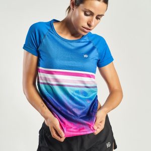 CREST Camiseta de manga corta sublimada azul