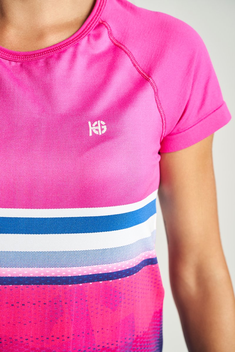 CREST Camiseta de manga corta sublimada fucsia - Imagen 4