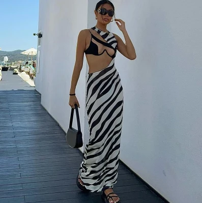 Paola ™ vestido con aberturas de cebra - Imagen 7