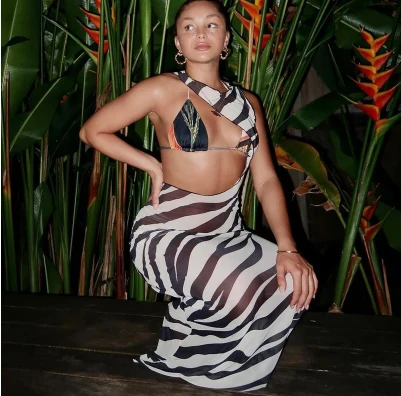 Paola ™ vestido con aberturas de cebra - Imagen 5