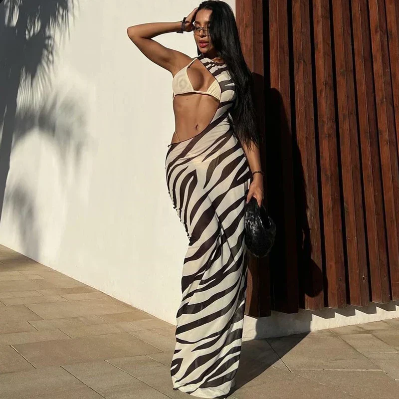 Paola ™ vestido con aberturas de cebra - Imagen 4