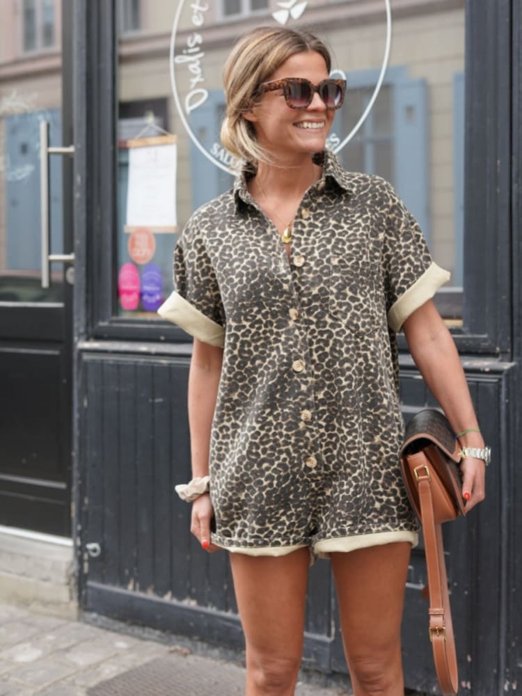 Mini Jumpsuit con estampado de leopardo - Imagen 3