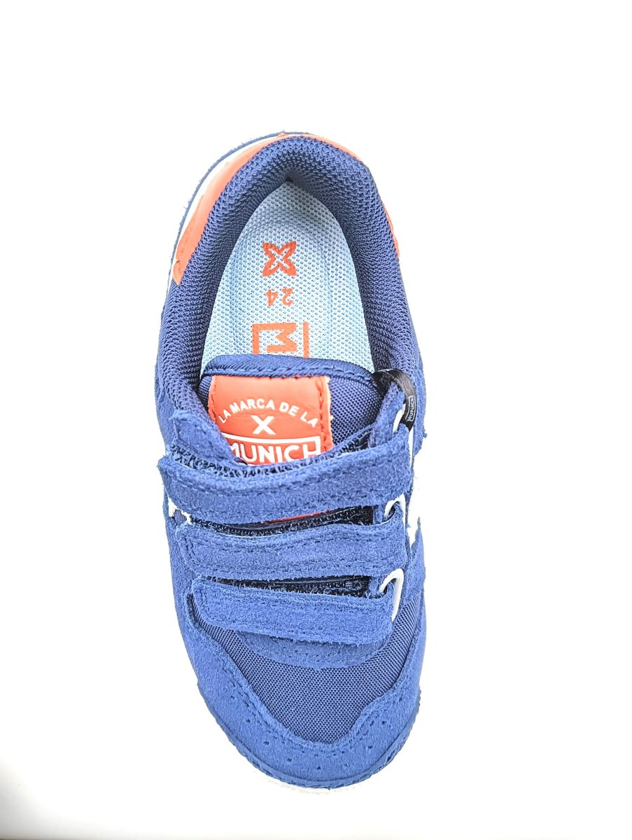 Deportivo o playera tres velcros Marino y Naranja Munich - Imagen 4