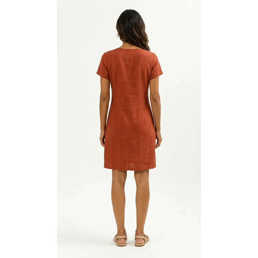 Lucía - Vestido de manga corta premium con cremallera para Mujer - Imagen 3