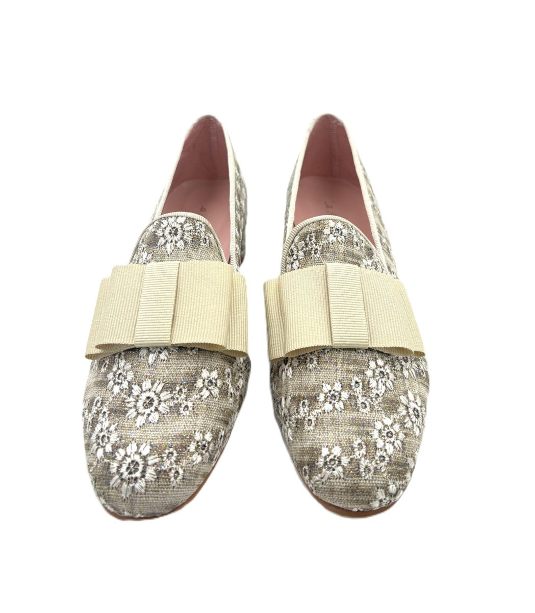 Zapato vestir estampado dorado con lazo - Imagen 2