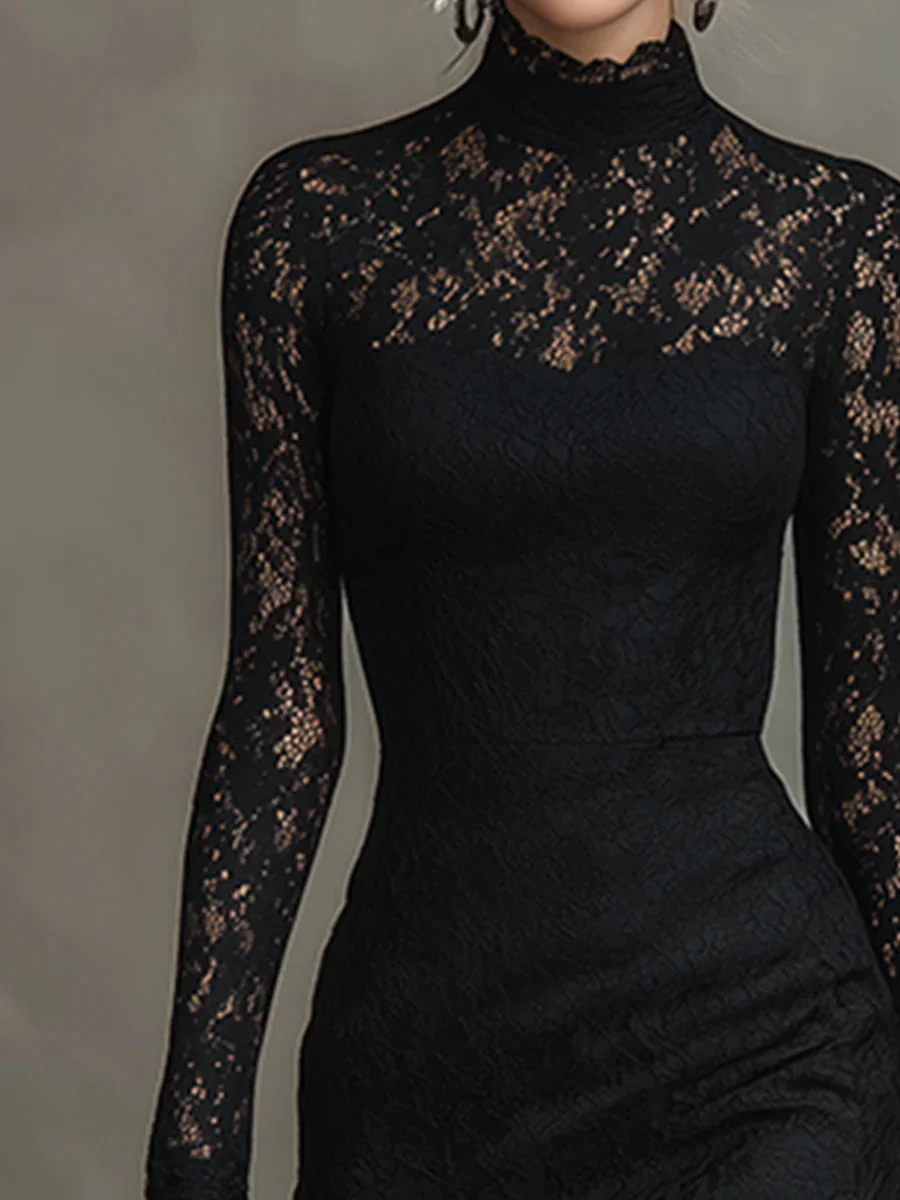 Veronika | Vestido Maxi de Encaje Negro - Imagen 5