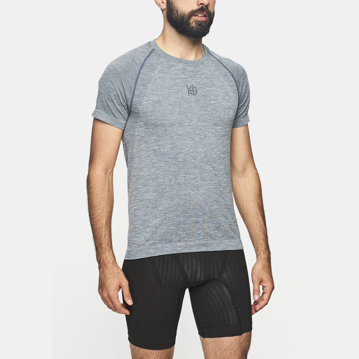 FLOW Camiseta de manga corta jaspe gris - Imagen 2