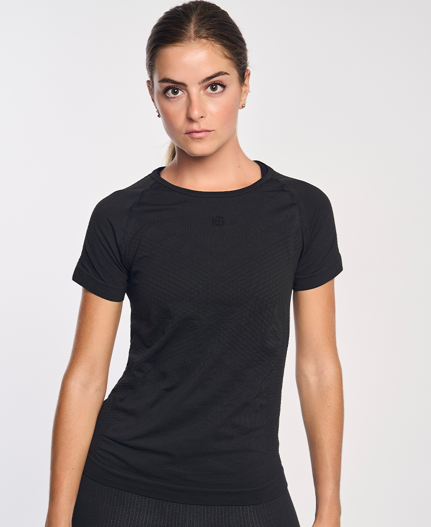 GREET Camiseta de manga corta ultraligera negra