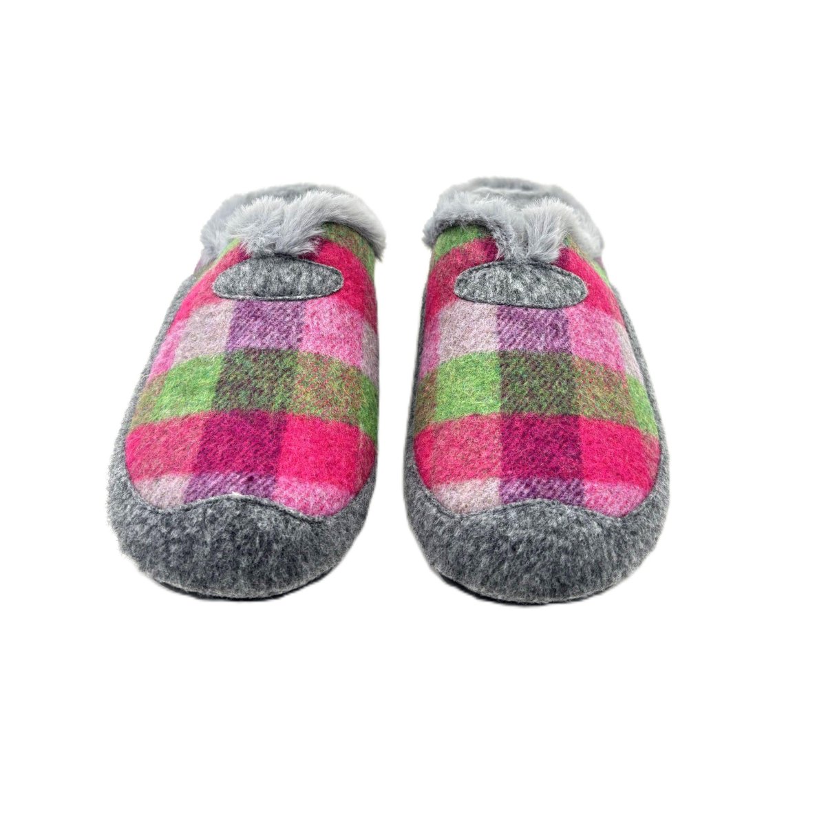 Zapatillas De Casa Mujer Abierta Cuadros Multicolor - Imagen 3