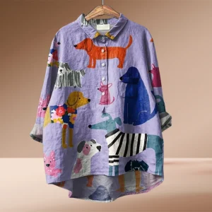 Astrid | Blusa exclusiva de mujer con estampado de perro para Mujer