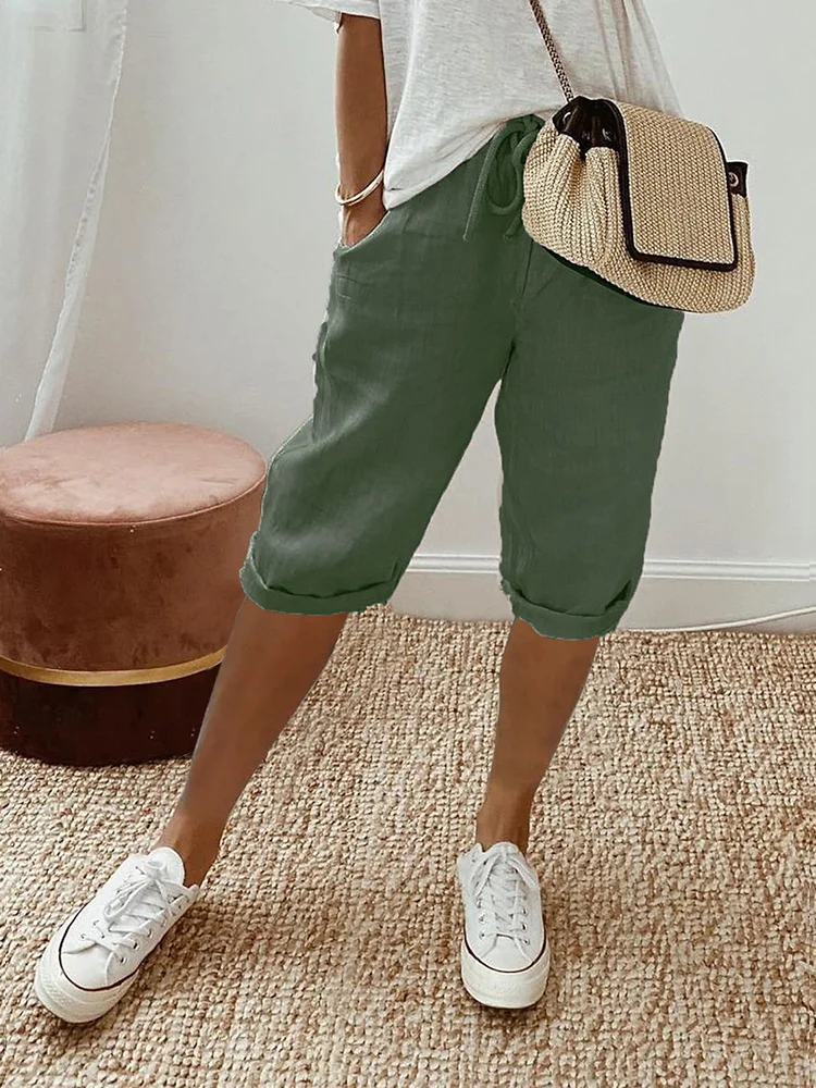 AMANDA | PANTALONES CORTOS CÓMODOS CON BAJO VUELTO - Imagen 4