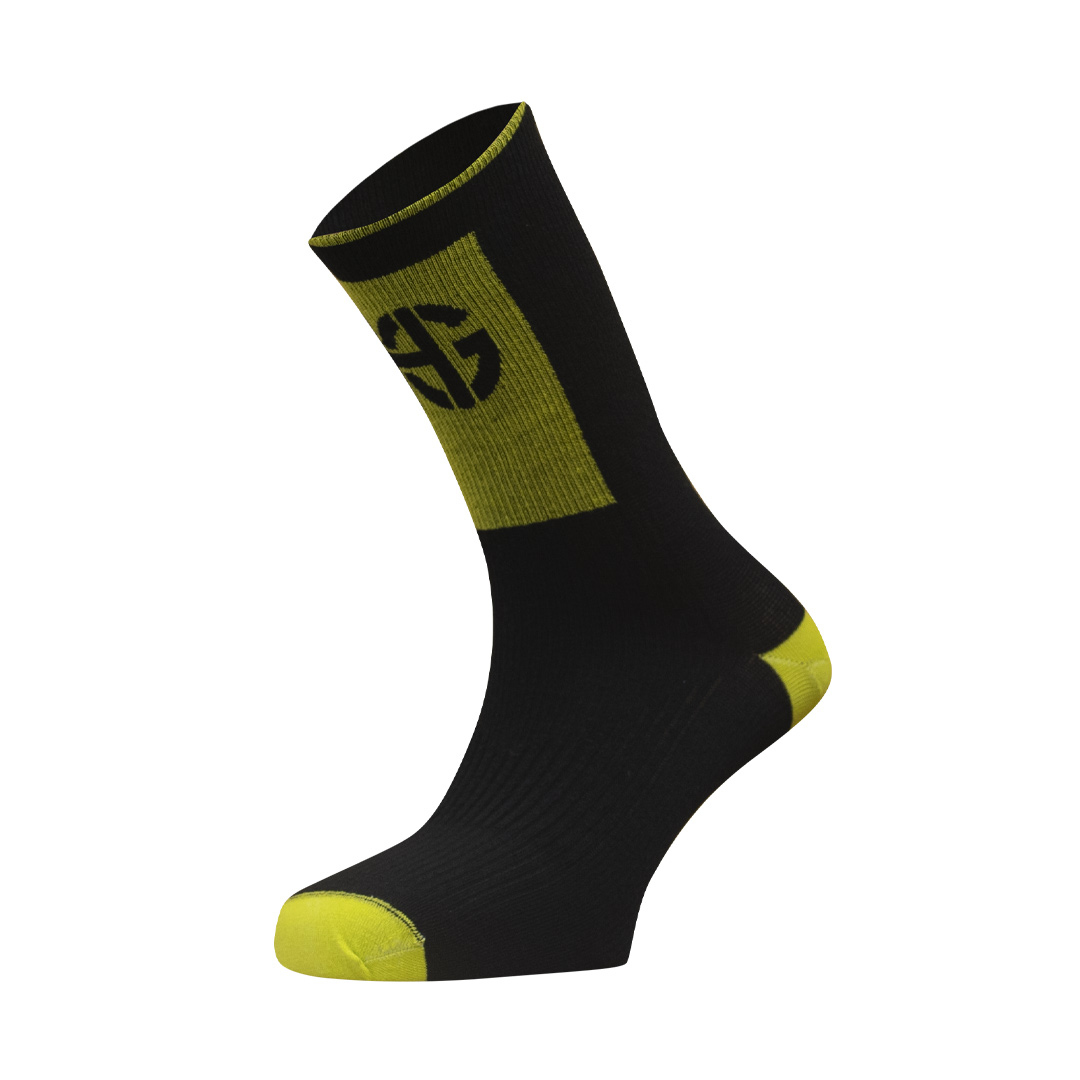 MERA · Calcetín de media caña polivalente con Dry-Tex | Negro/amarillo - Imagen 2