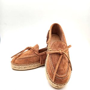 Gaimo Mocasín alpargata con flecos y suela de goma