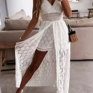 Giulia™ Vestido de encaje sin mangas con cuello en V