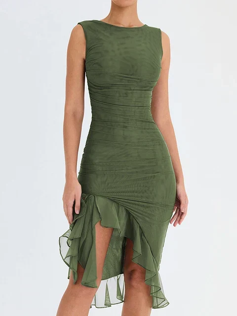 Pia ™ vestido asimétrico con volantes - Imagen 2
