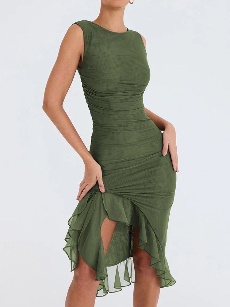Pia ™ vestido asimétrico con volantes - Imagen 7