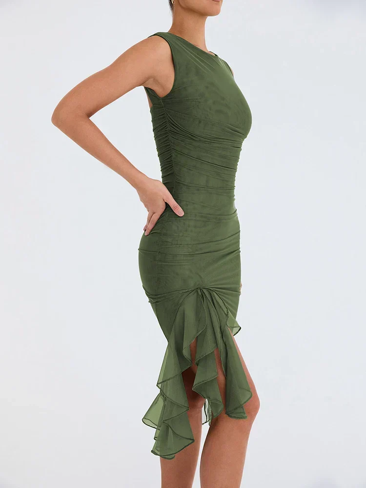 Pia ™ vestido asimétrico con volantes - Imagen 8