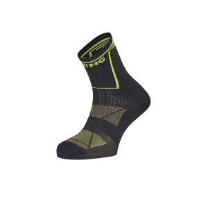 NEVIS · Calcetín técnico de montaña con soporte avanzado | Negro/verde
