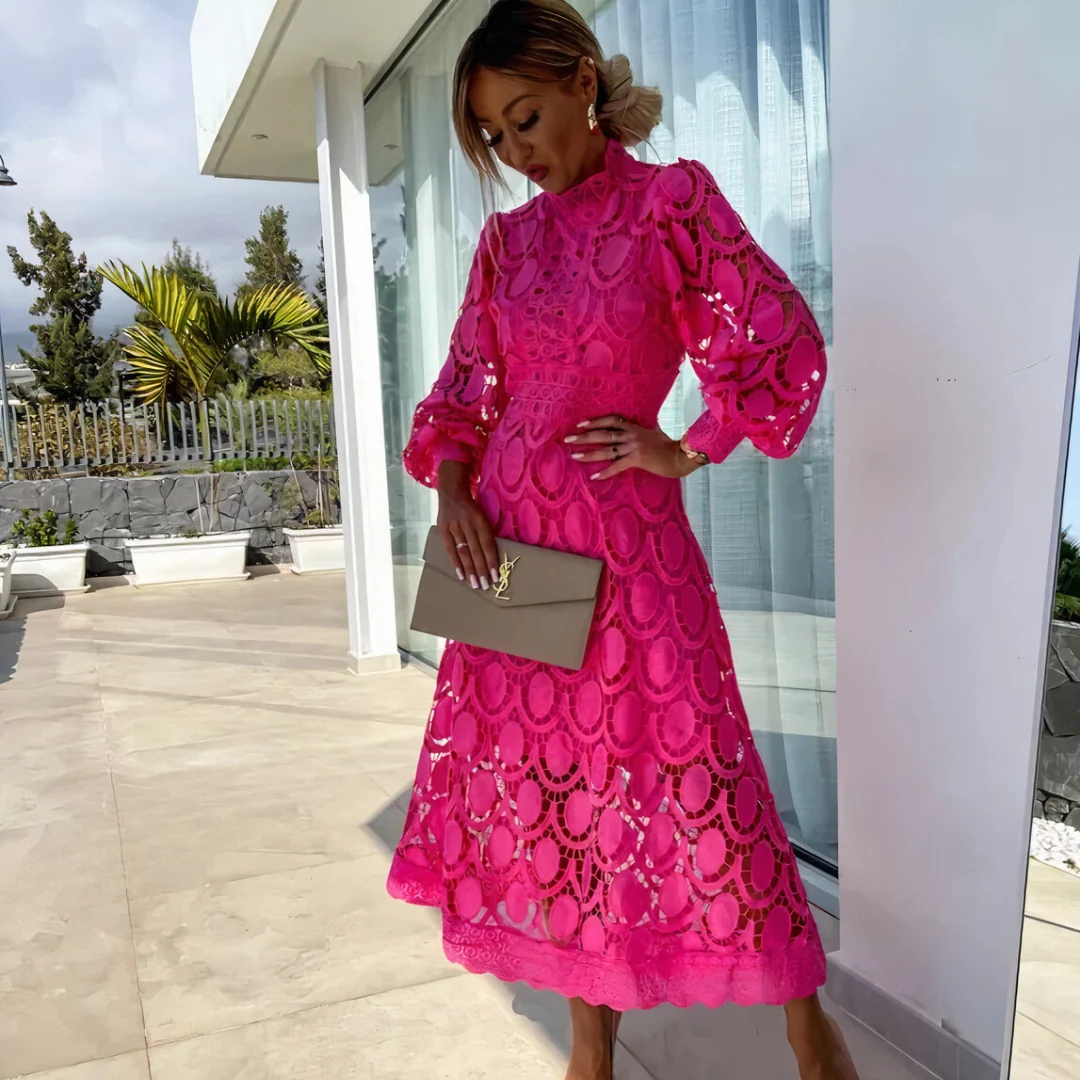 MELINA|Vestido moderno de encaje - Imagen 9