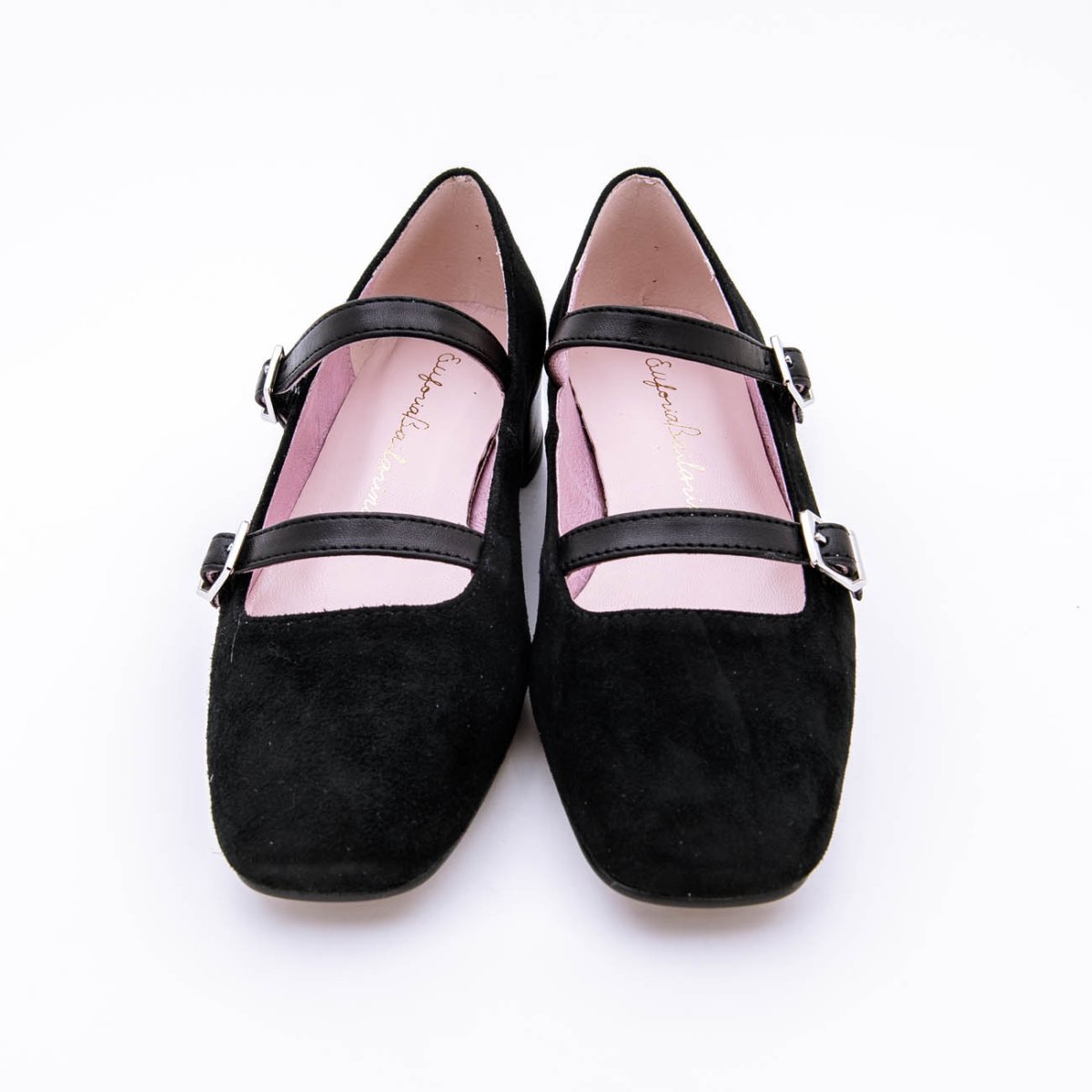 Zapato de tacón en ante con dos hebillas - Imagen 3