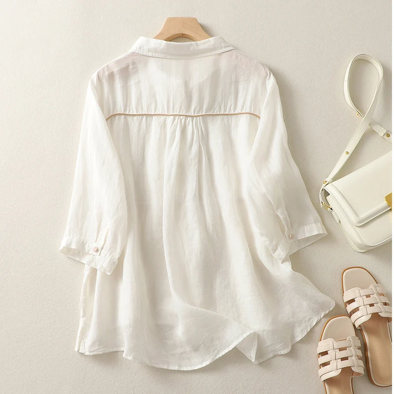 Laurienne™ | Blusa acampanada con botones - Imagen 3