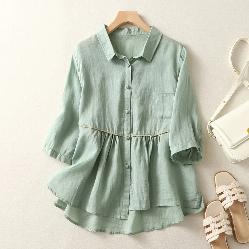 Laurienne™ | Blusa acampanada con botones - Imagen 4