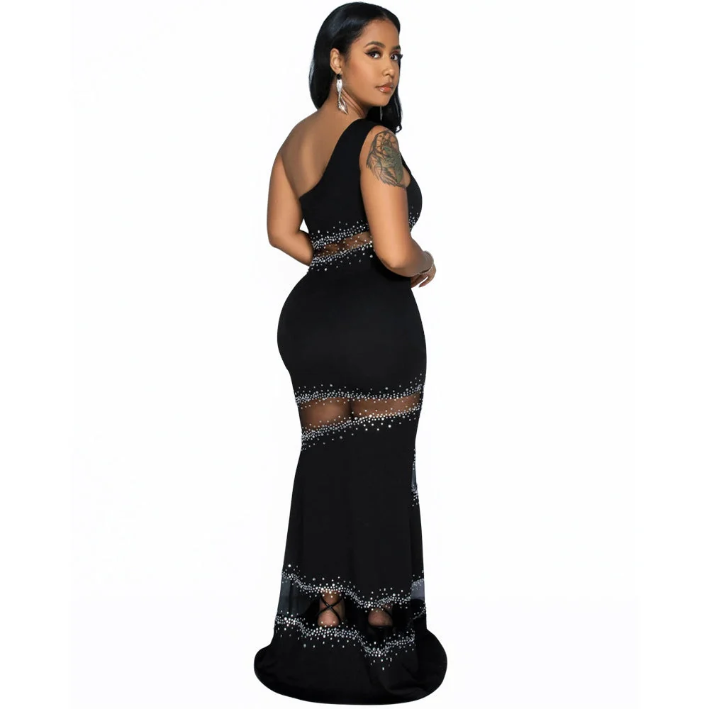 Kat ™ vestido largo de strass - Imagen 5