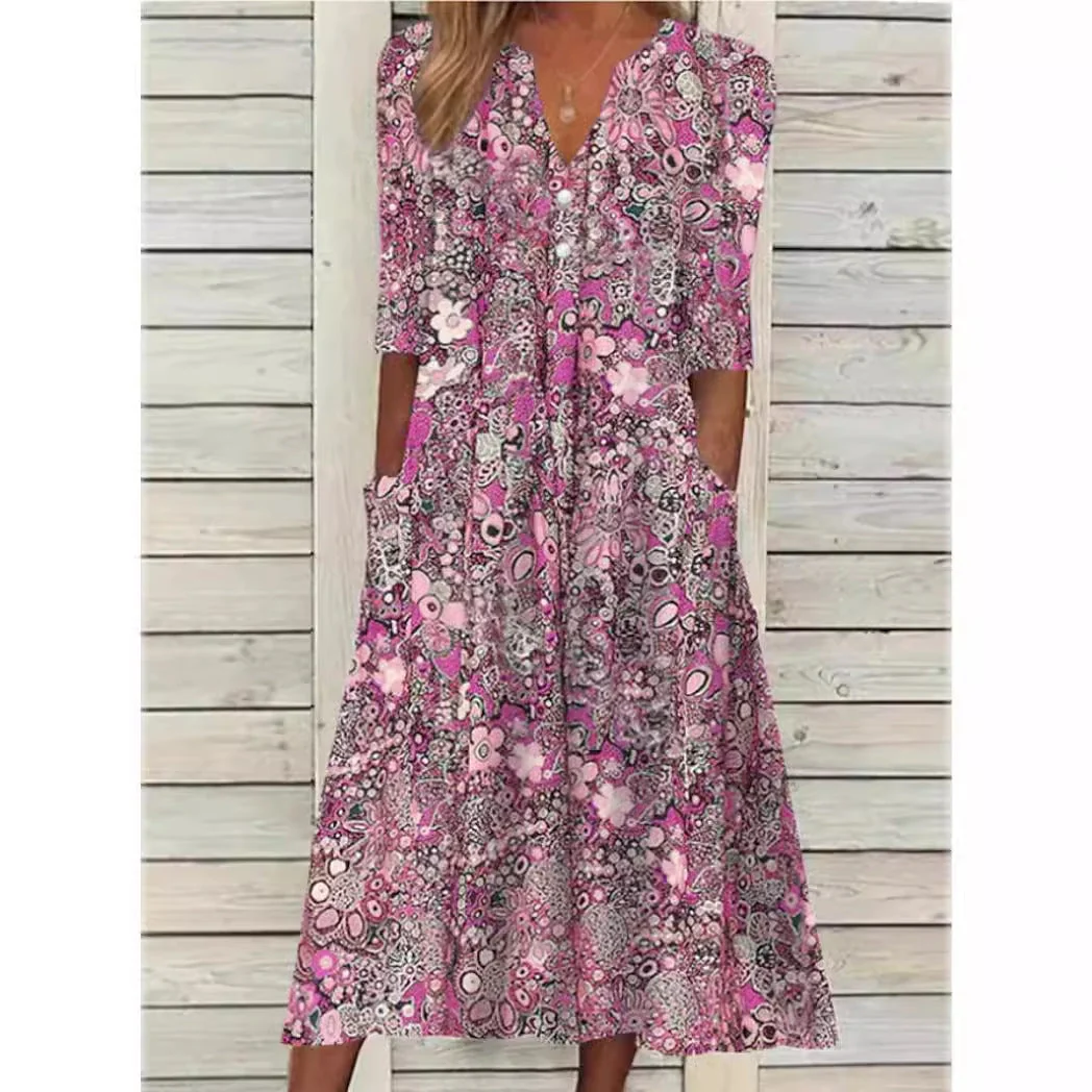 Andrea | Vestido camisero con estampado floral elegante - Imagen 4