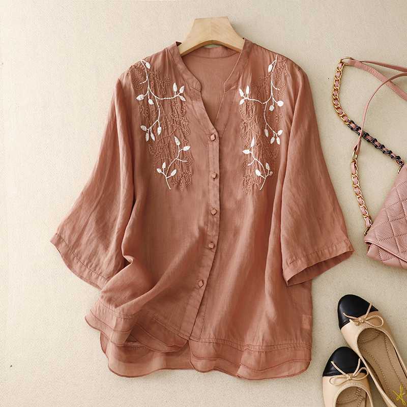 Laurienne™ | Blusa bordada con botones - Imagen 6