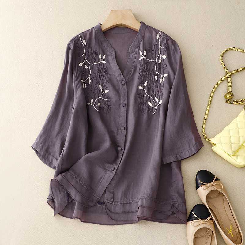 Laurienne™ | Blusa bordada con botones - Imagen 3