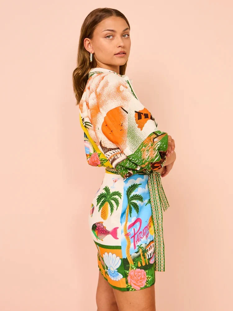 Vestido Lorens™ Corto de Estampado Tropical - Imagen 6