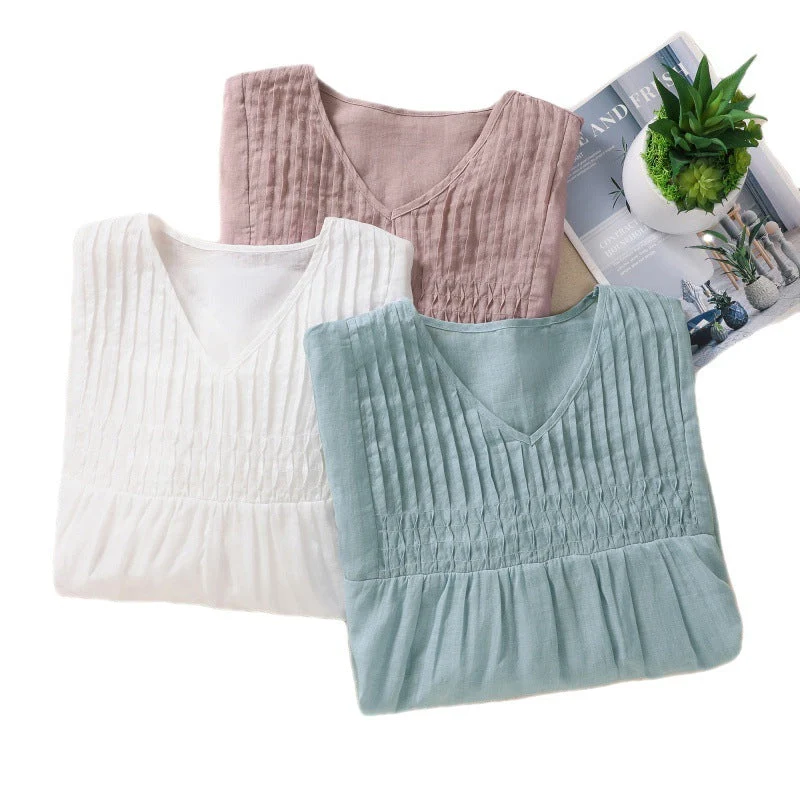 Laurienne™ | Blusa plisada con cuello en V - Imagen 6