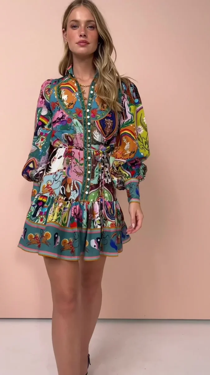 Vestido Violeta™ Corto y Colorido - Imagen 4