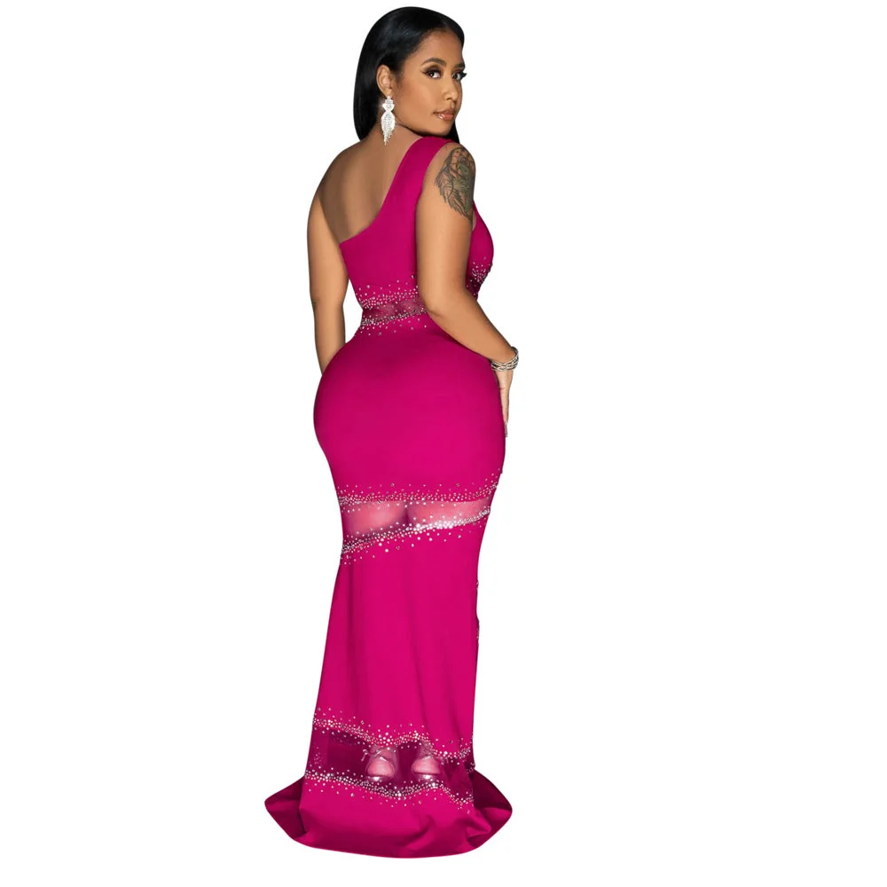 Kat ™ vestido largo de strass - Imagen 3