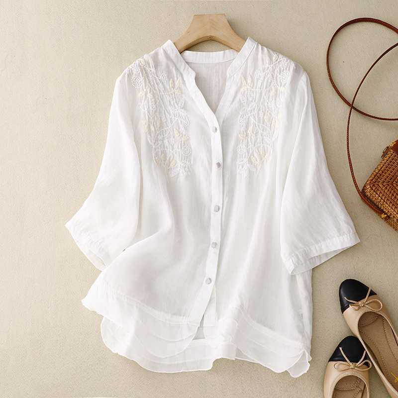 Laurienne™ | Blusa bordada con botones - Imagen 5