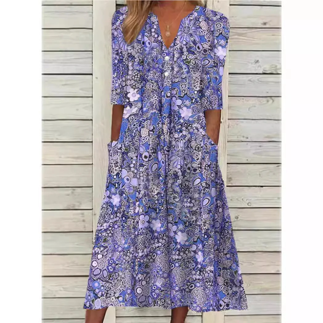 Andrea | Vestido camisero con estampado floral elegante - Imagen 3